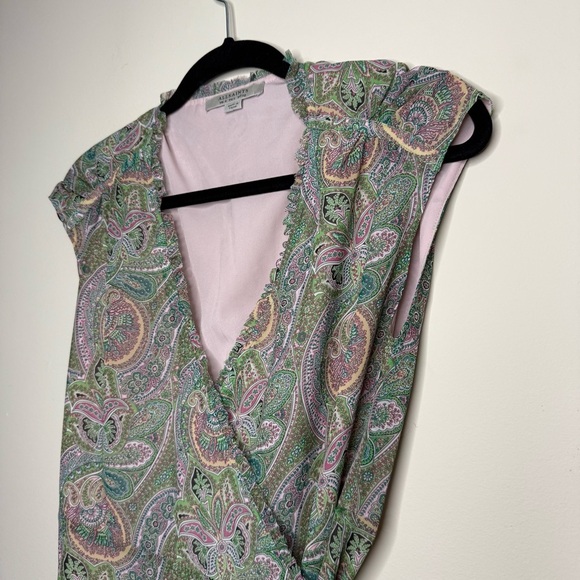 ALL SAINTS Zina Shahmina Paisley Floral Ruffle Wrap Style Spring Mini Dress - Picture 4 of 11